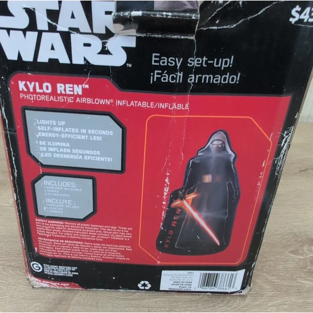 Gemmy 5ft Kylo Ren Inflatable Airblown Christmas Star Wars Force Awakens Tested